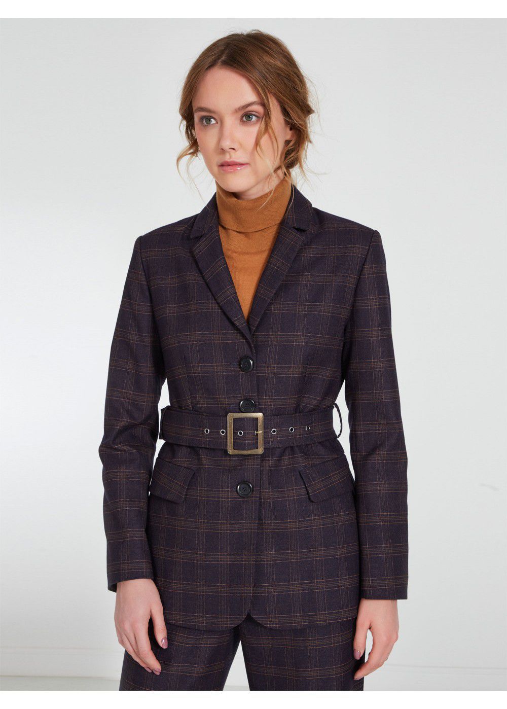 Akhmadullina Dreams Checked Belted Jacket