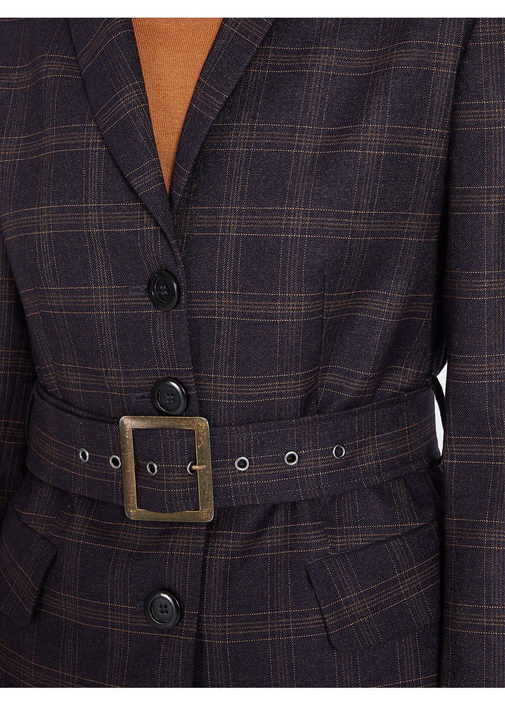 Akhmadullina Dreams Checked Belted Jacket