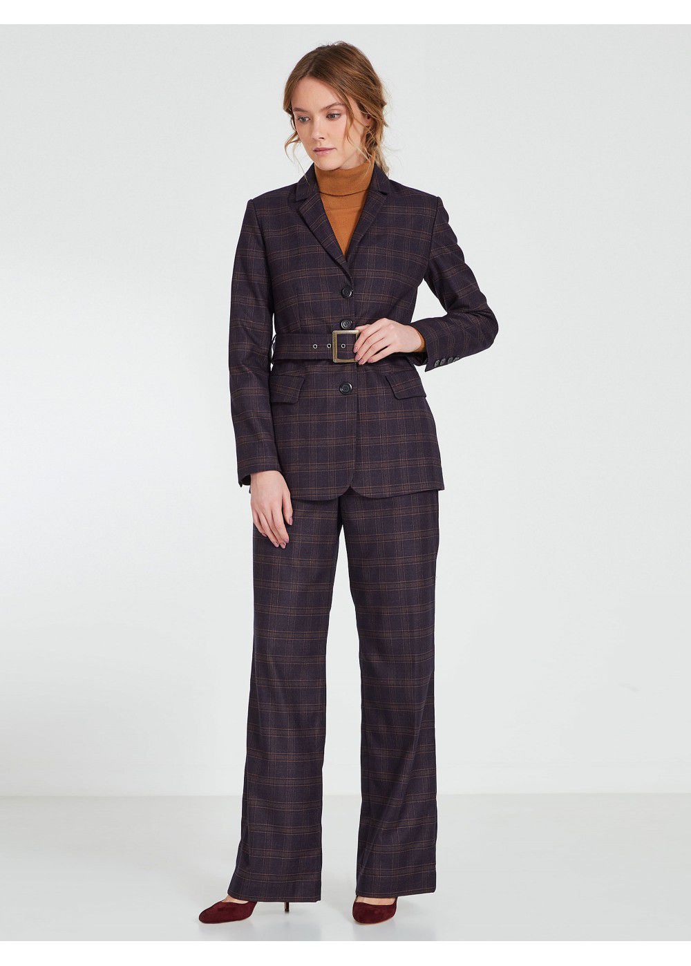 Akhmadullina Dreams Checked Belted Jacket