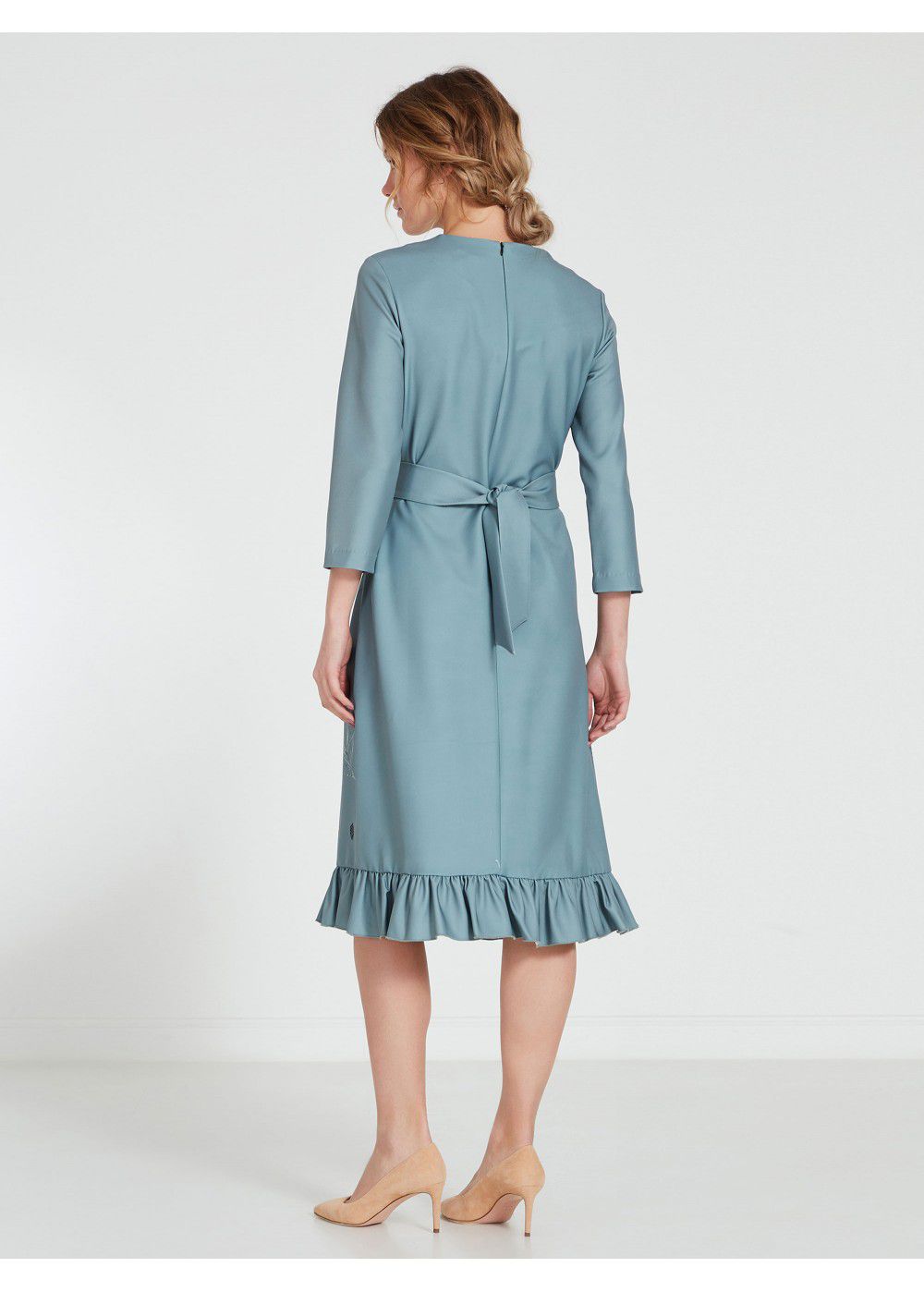 Akhmadullina Dreams Icy Blue Print Dress