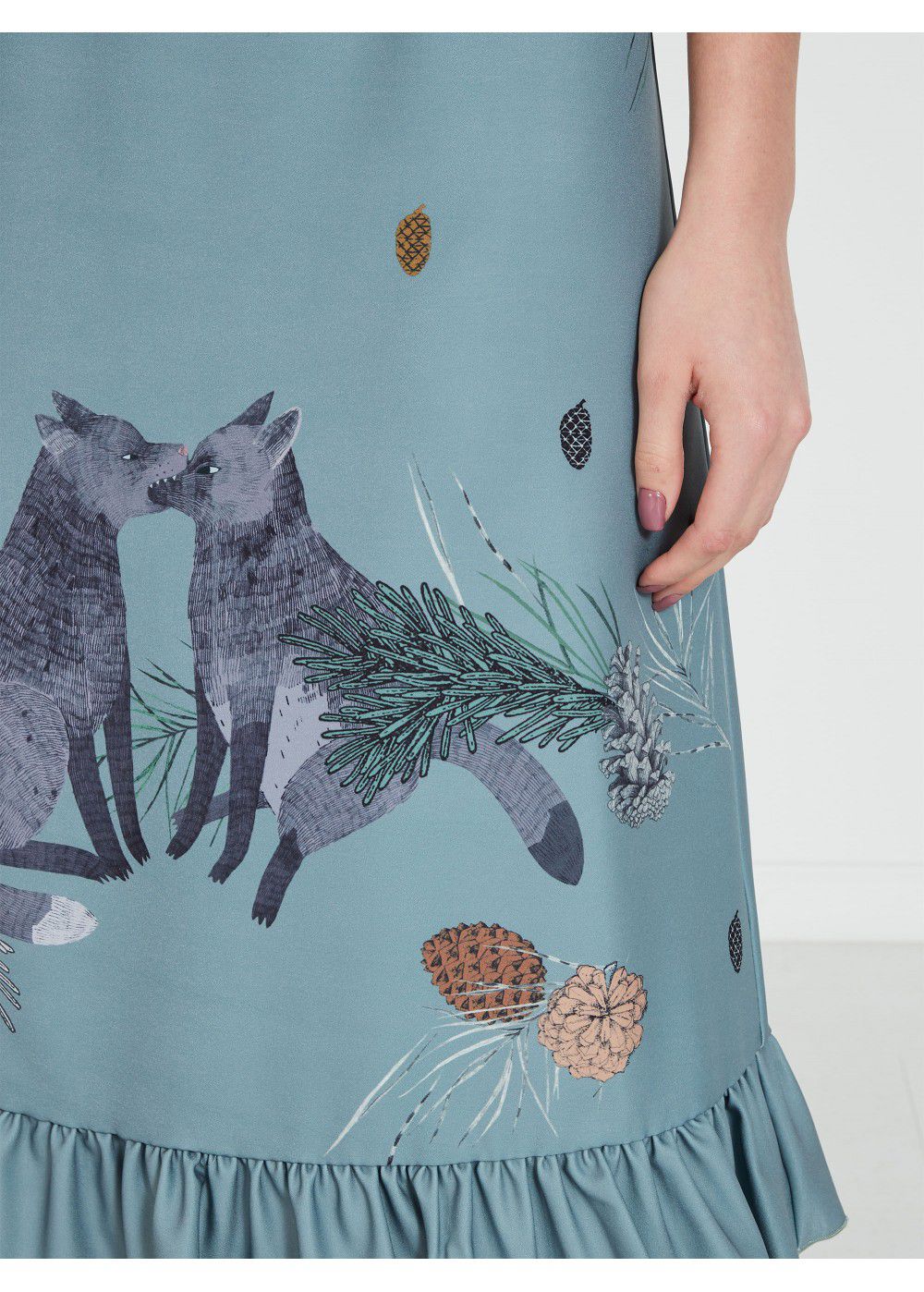 Akhmadullina Dreams Icy Blue Print Dress
