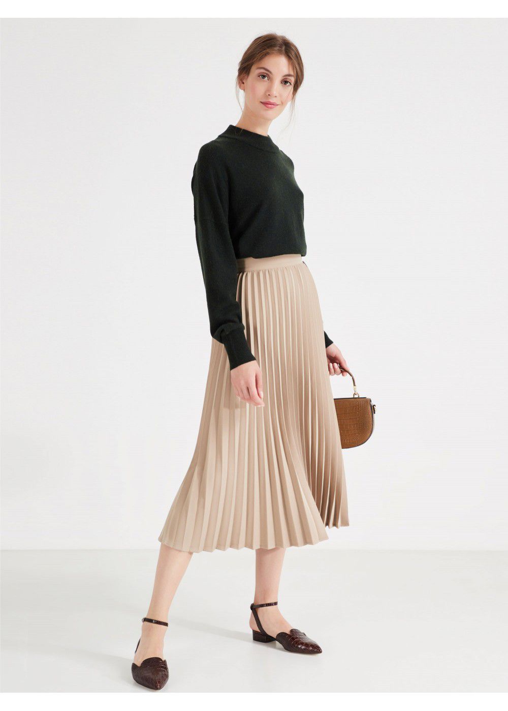 Akhmadullina Dreams Pleated Beige Skirt