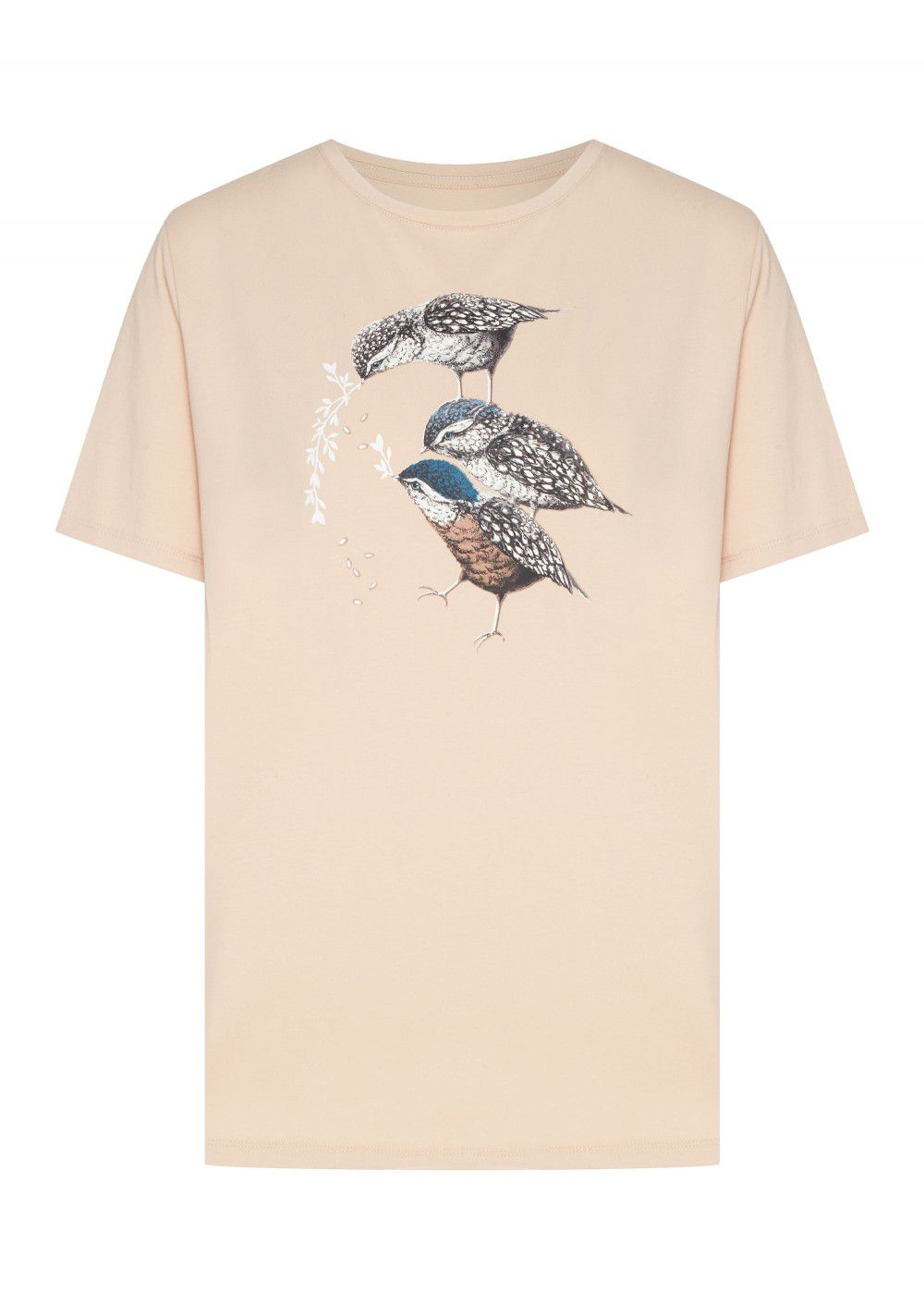 Akhmadullina Dreams Knitted T-Shirt with Sparrow Print