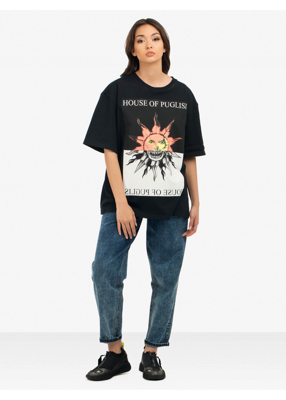Fausto Puglisi Graphic-Print Crew Neck Black T-shirt