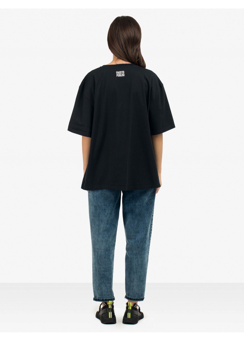 Fausto Puglisi Graphic-Print Crew Neck Black T-shirt