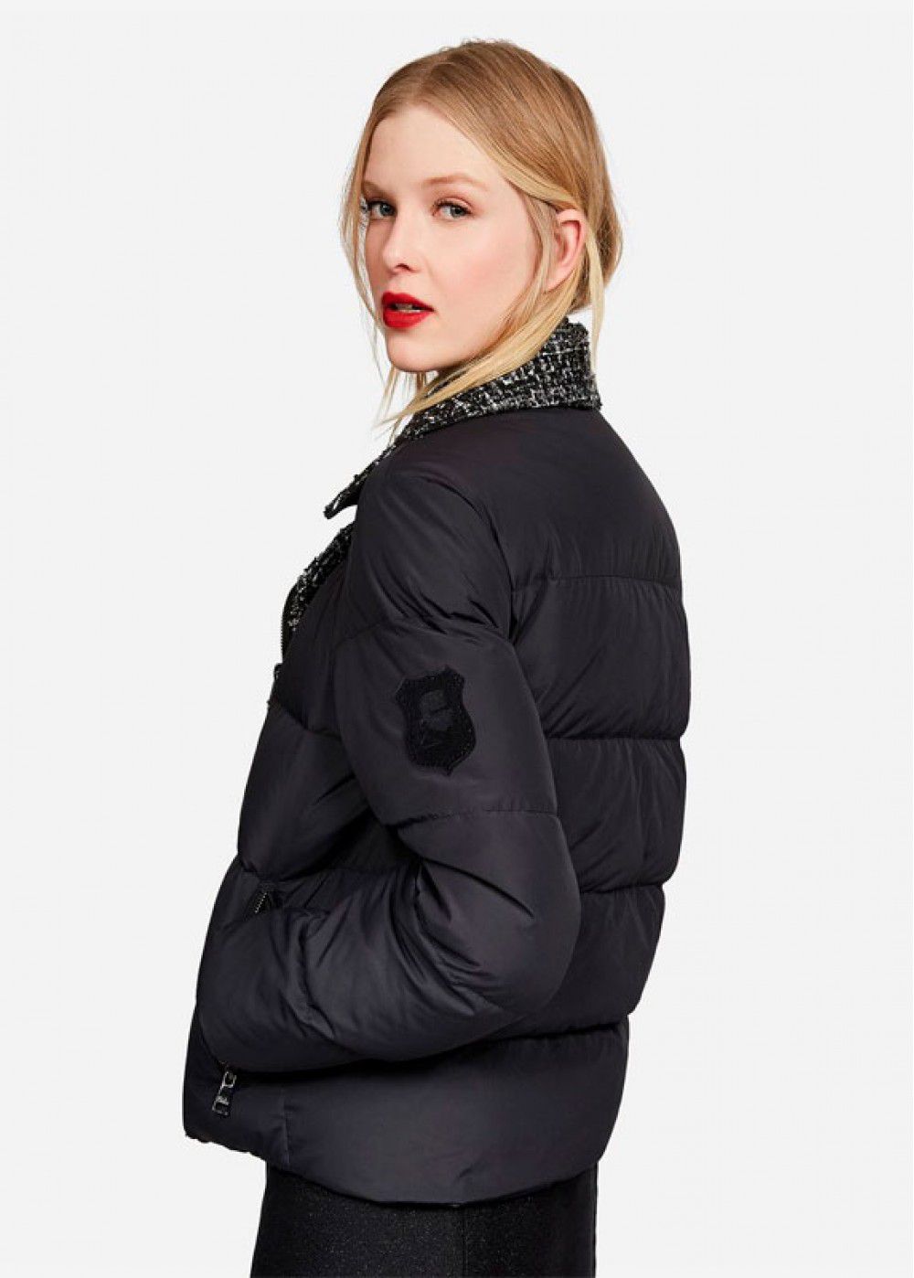Karl Lagerfeld Boucle and Nylon Jacket