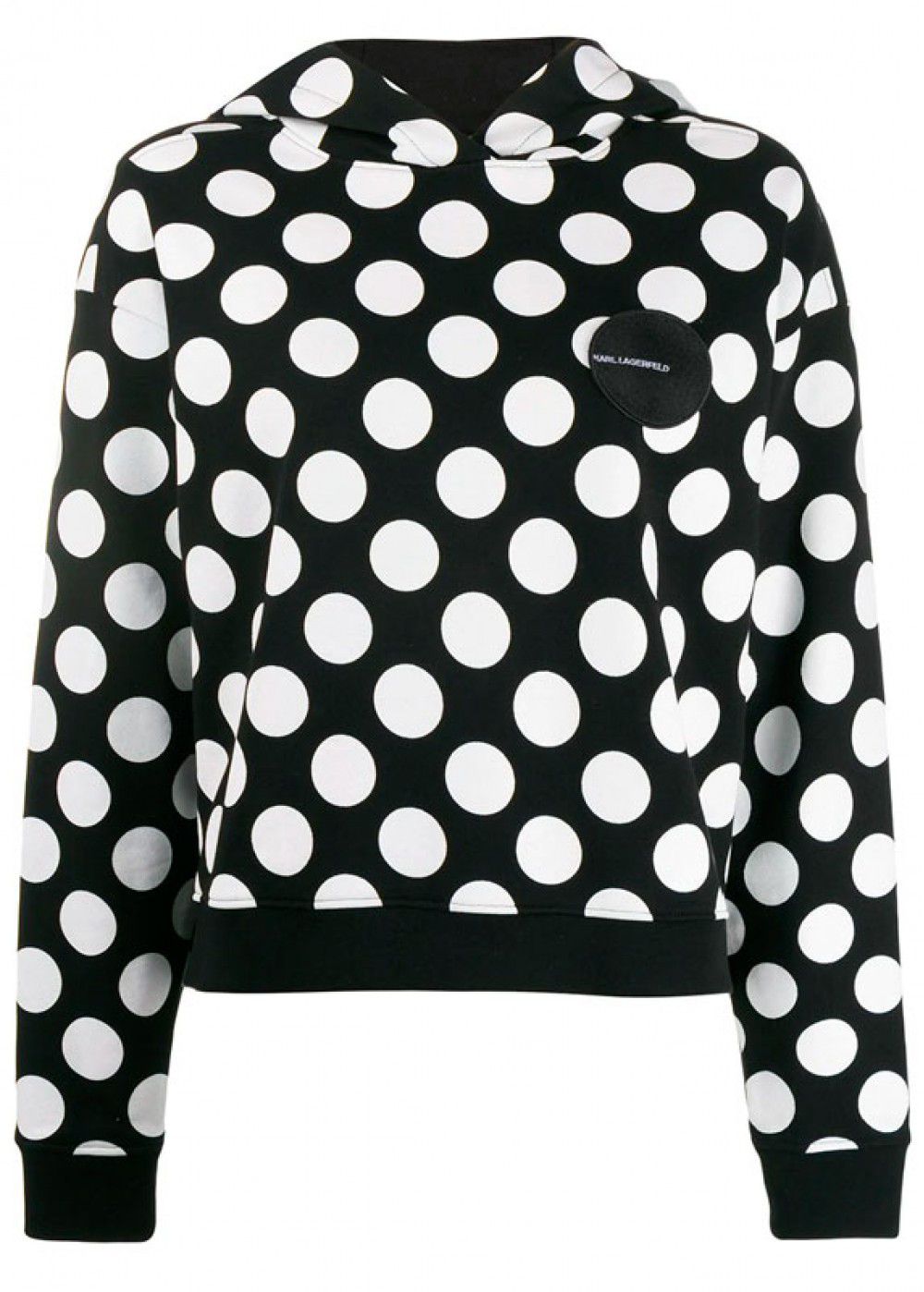 Karl Lagerfeld Logo Patch Dotted Hoodie