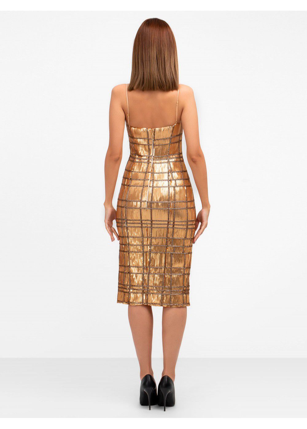 Misha Collection Yvette Sequin Gold Dress