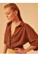 A La Russe Blouse in Chocolate