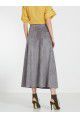 A La Russe Suede Skirt in Grey