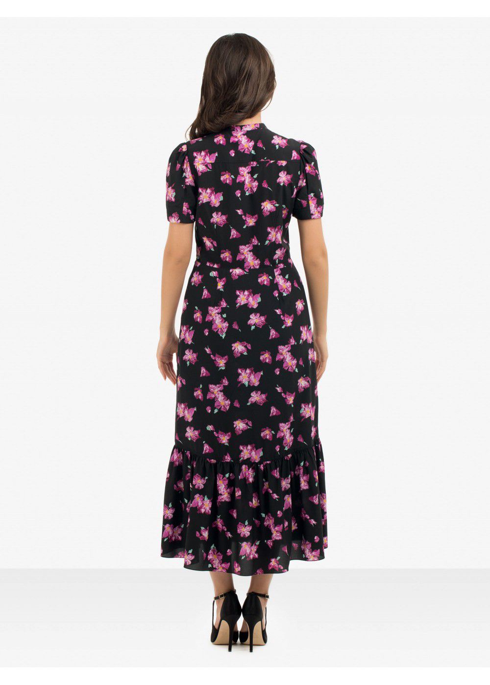 A.L.C. Dylan Floral Short-Sleeve Flounce Dress