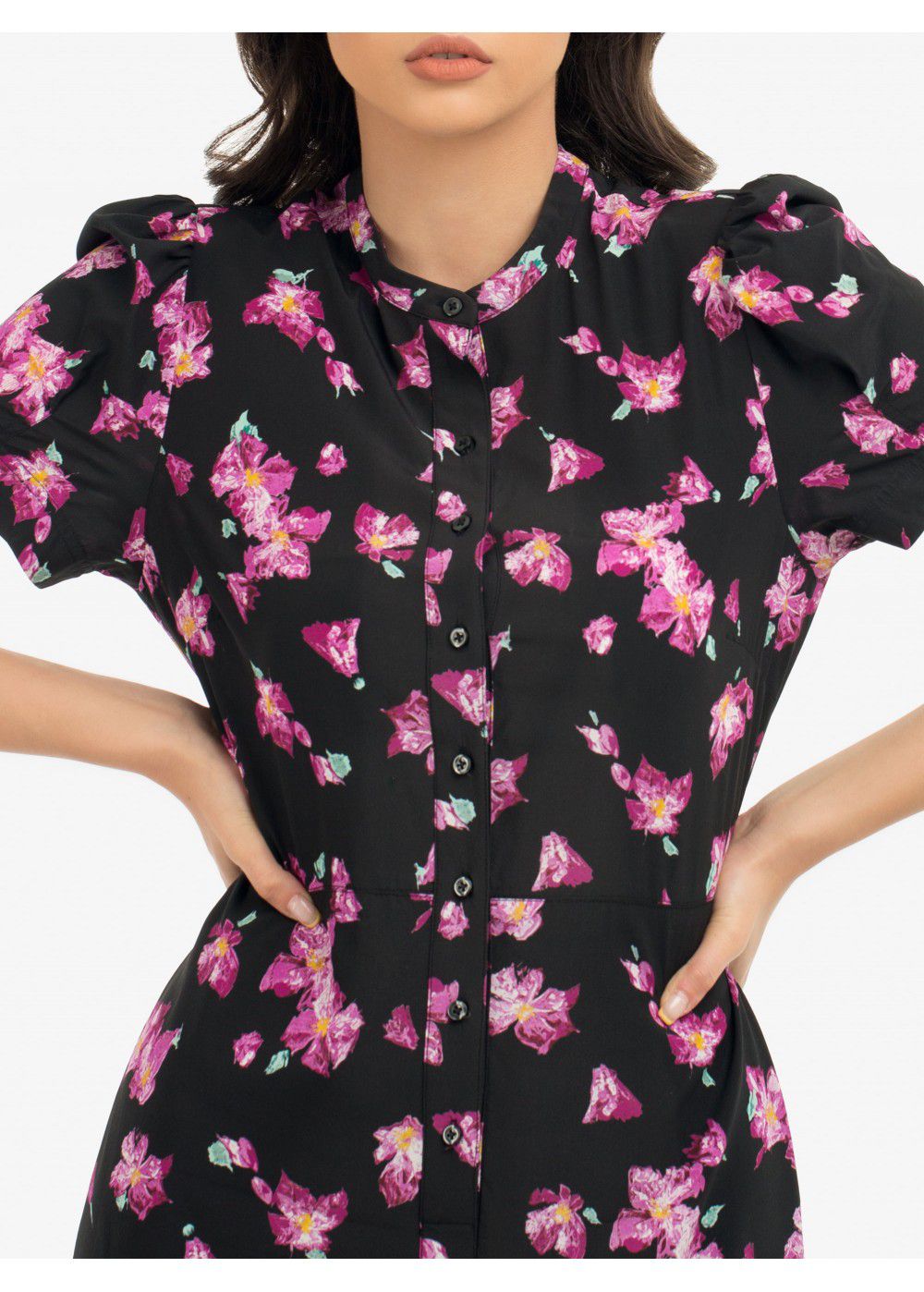 A.L.C. Dylan Floral Short-Sleeve Flounce Dress