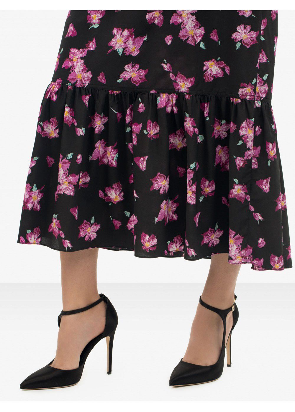 A.L.C. Dylan Floral Short-Sleeve Flounce Dress