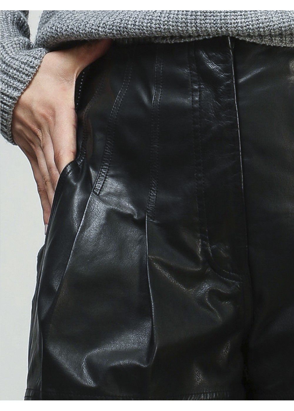A.L.C. Black Leather Shorts