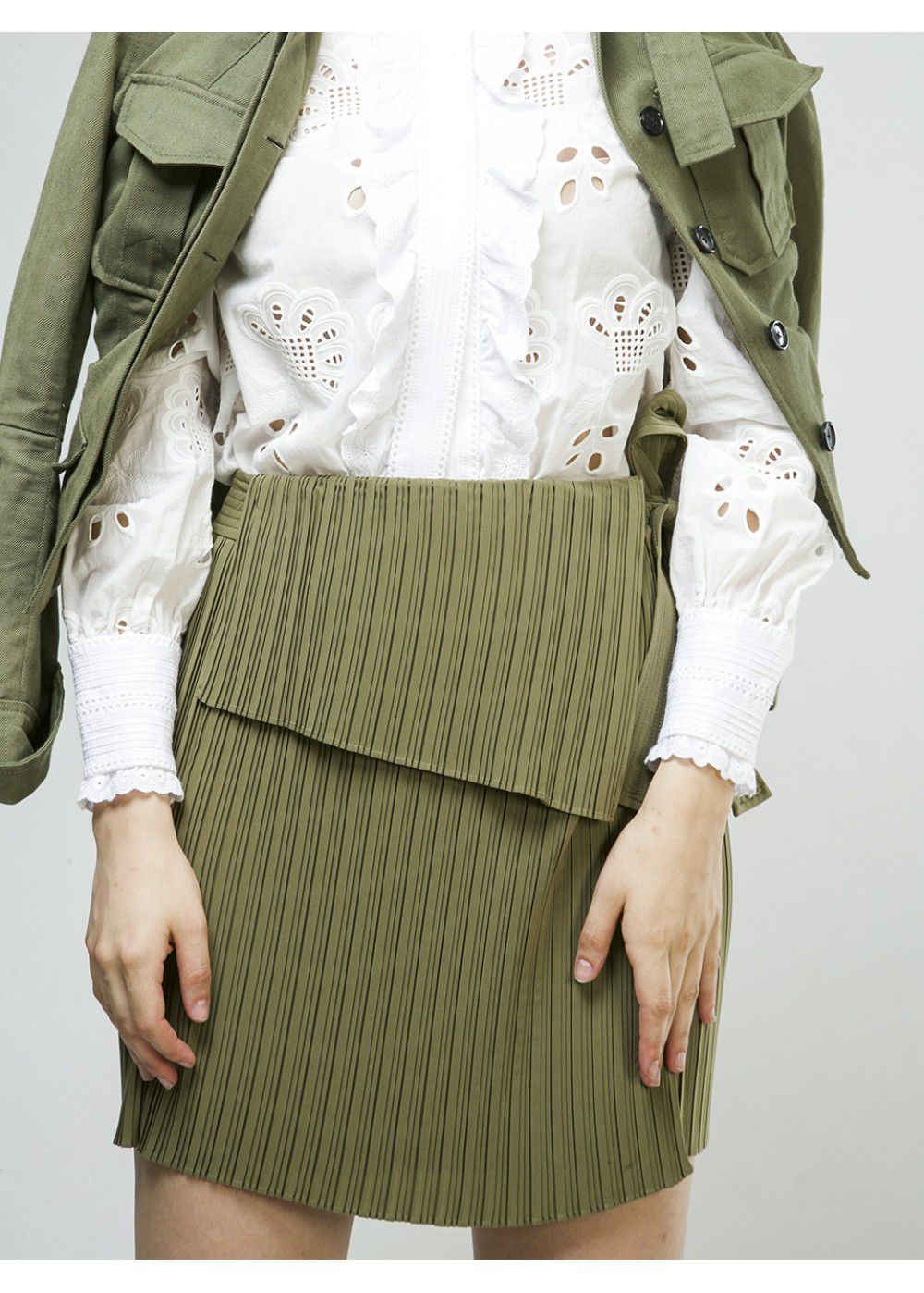 A.L.C. Green Kelsey Skirt Army