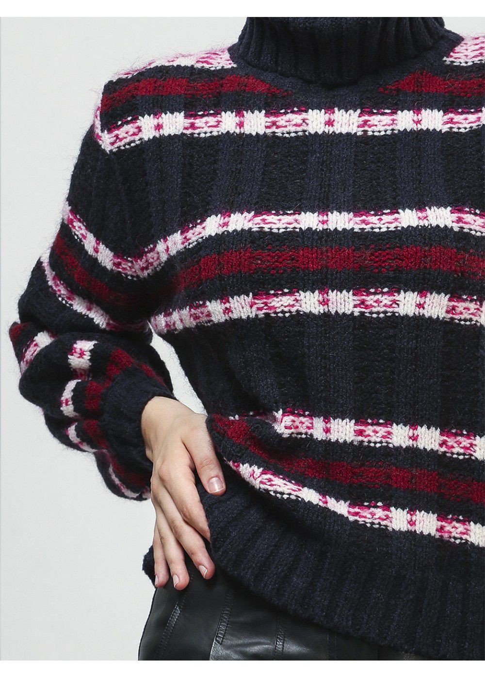 A.L.C. Navy-Burgundy Sweater