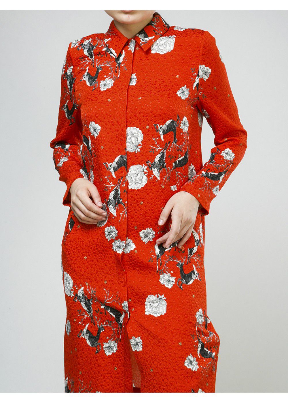 Alena Akhmadullina Shirt-Dress with Deer Print