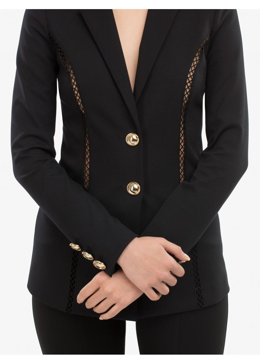 Roberto Cavalli Black Jacket with Gold Buttons