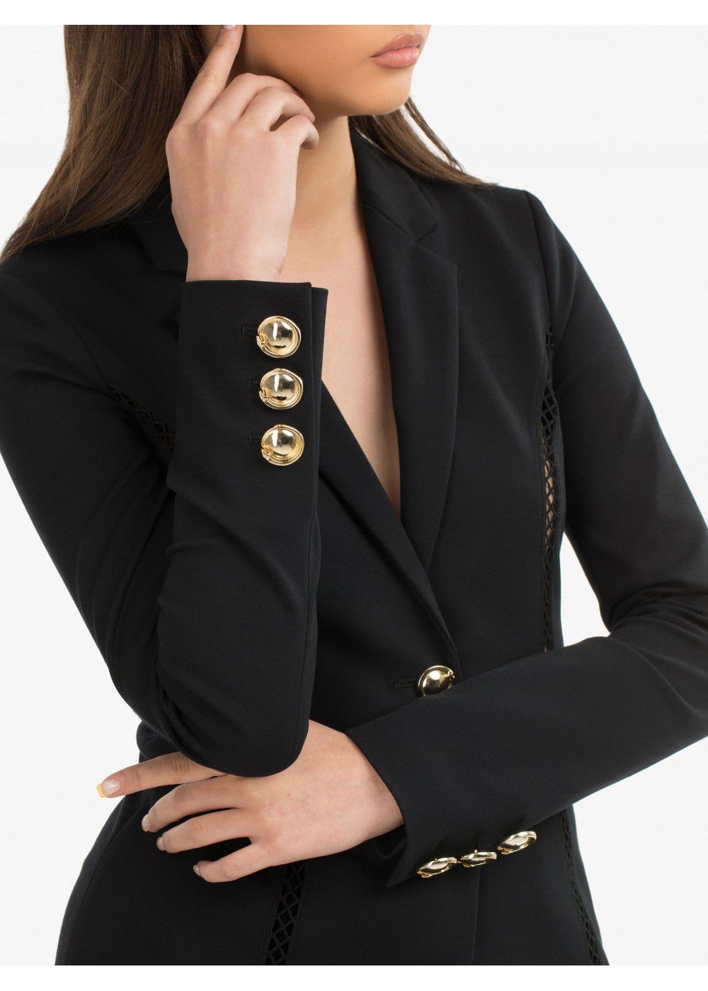 Roberto Cavalli Black Jacket with Gold Buttons