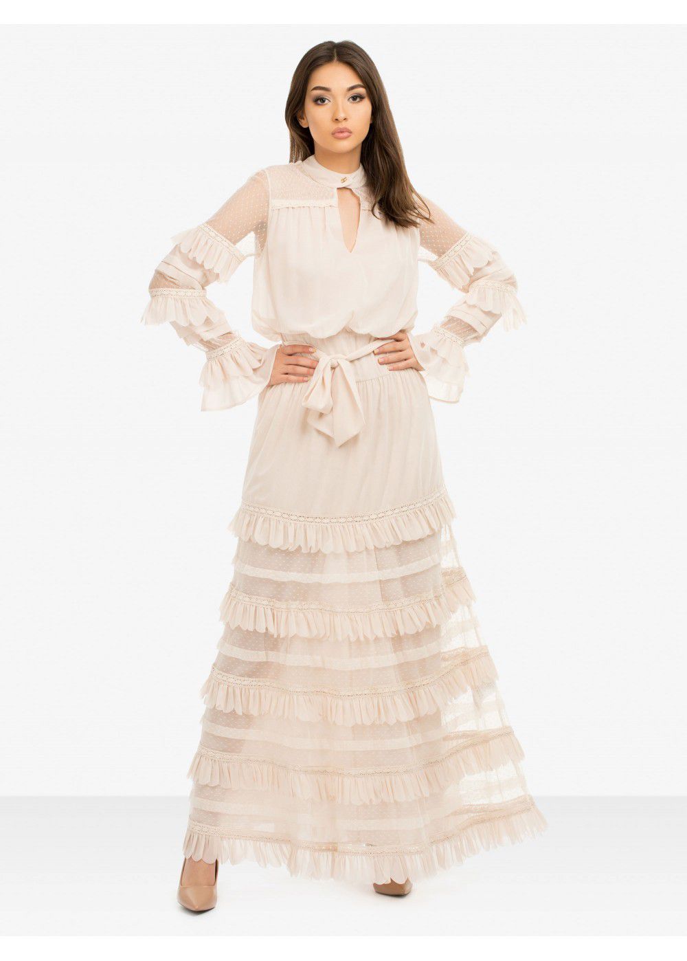 Roberto Cavalli Frilled Maxi Dress