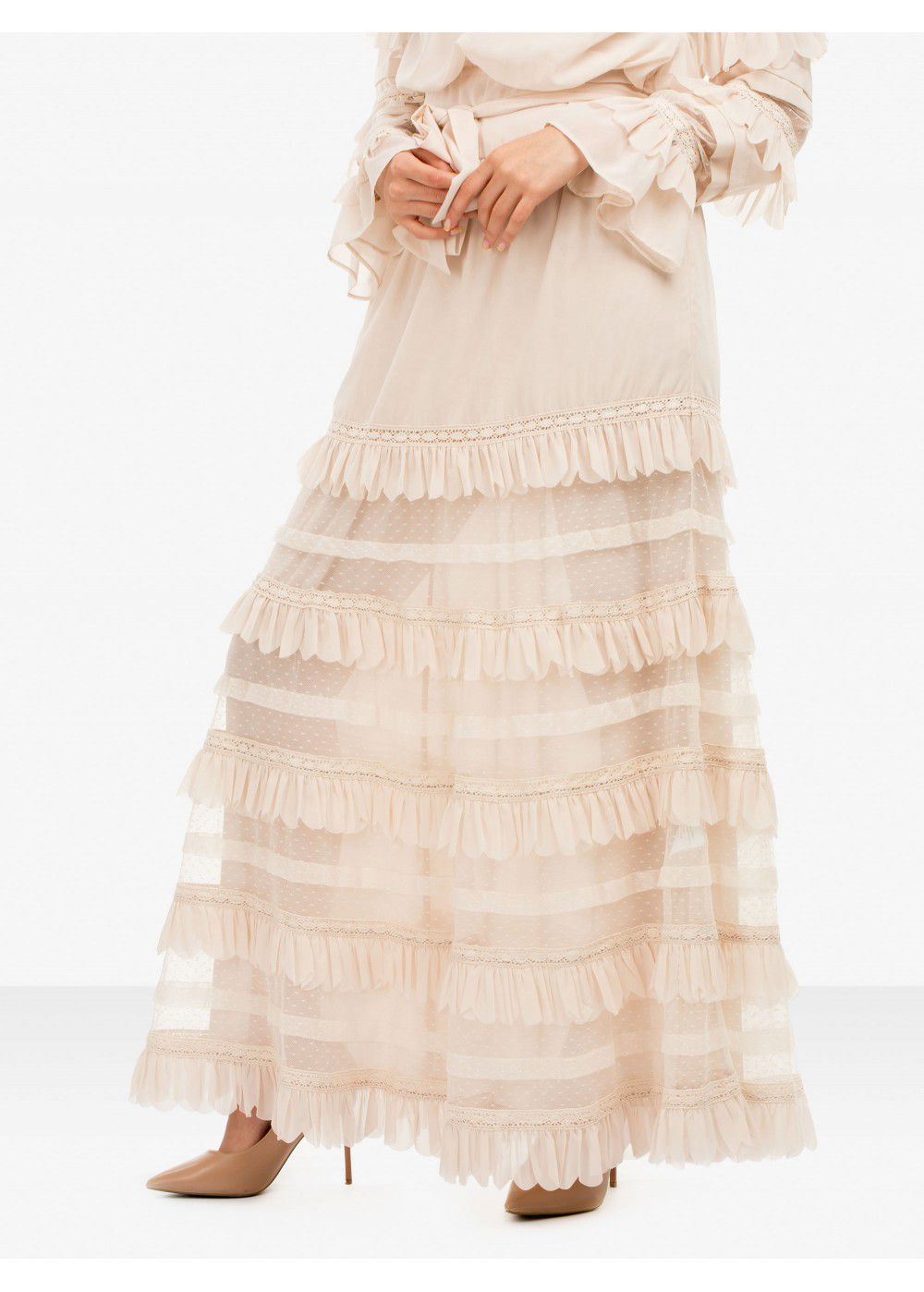 Roberto Cavalli Frilled Maxi Dress