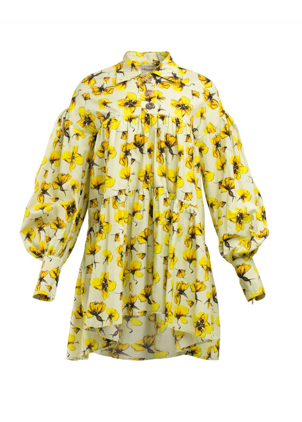 Dhruv Kapoor Mini Yellow Dress Shirt