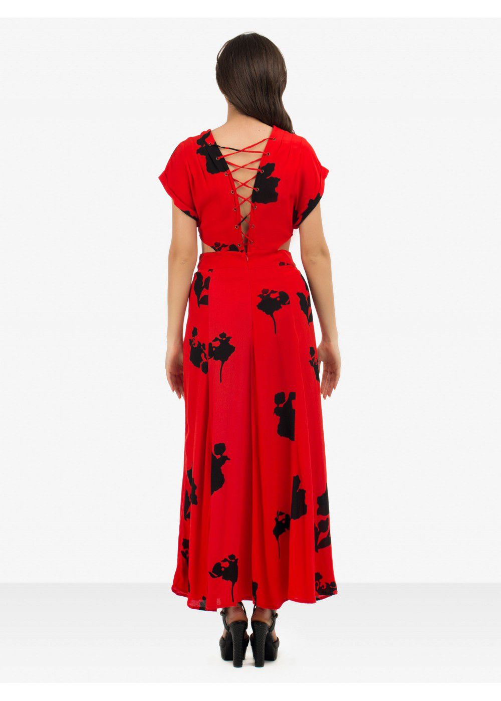 Echo 77 Bali Batik Print Red Dress