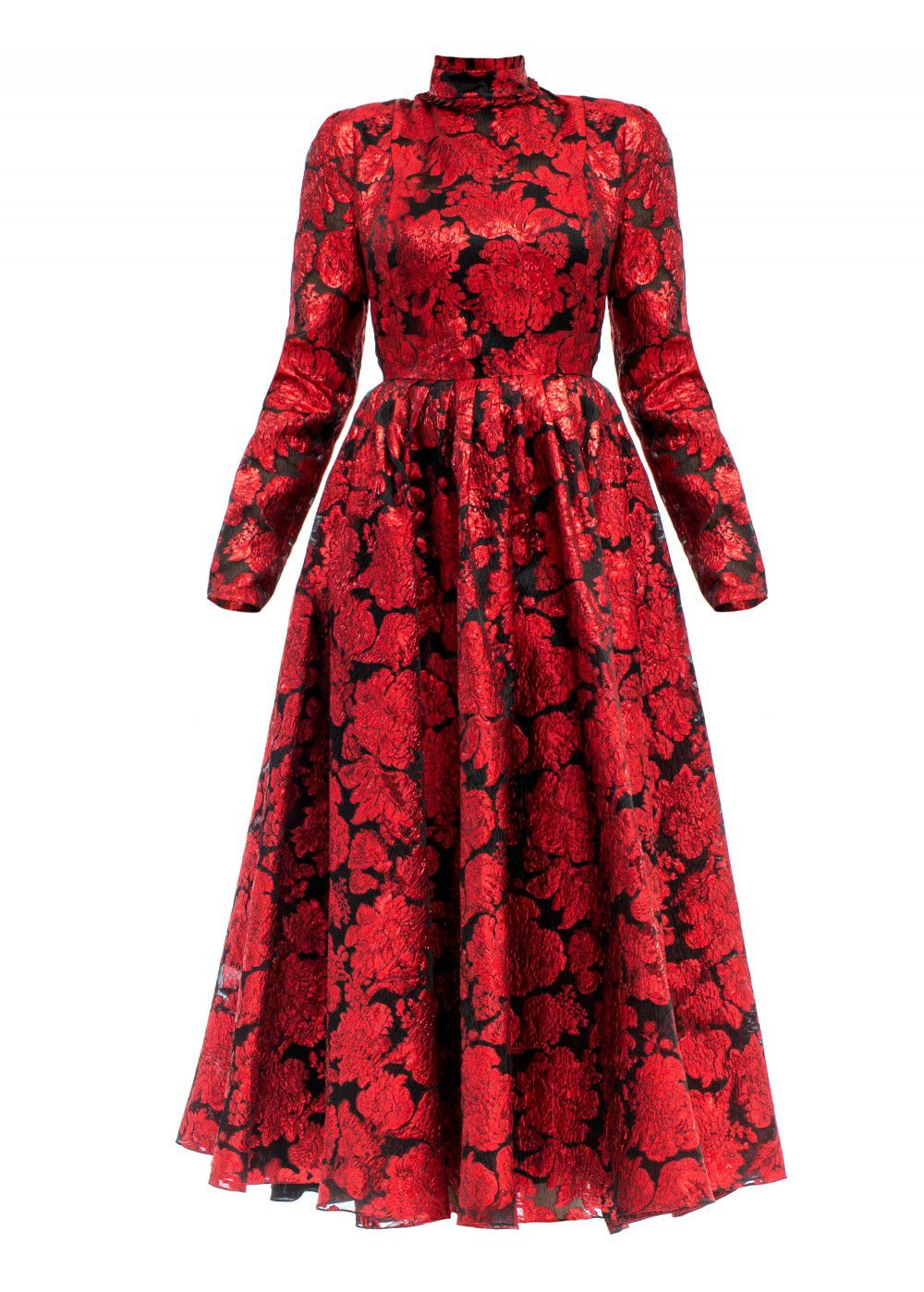 Erdem Tedora Metallic-Floral Silk-Blend Dress