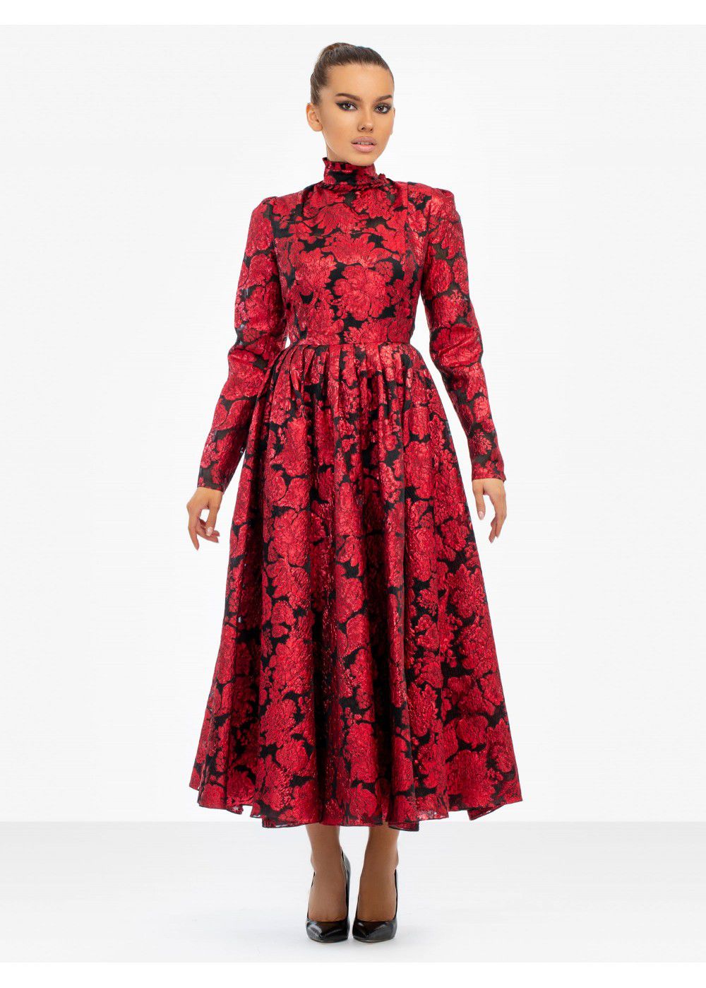 Erdem Tedora Metallic-Floral Silk-Blend Dress
