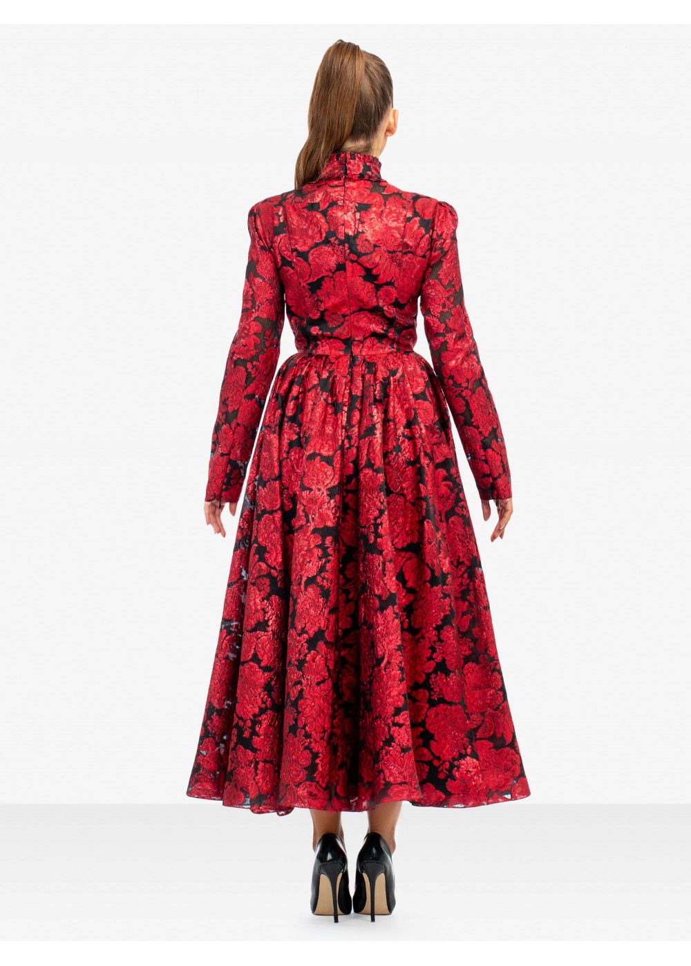 Erdem Tedora Metallic-Floral Silk-Blend Dress