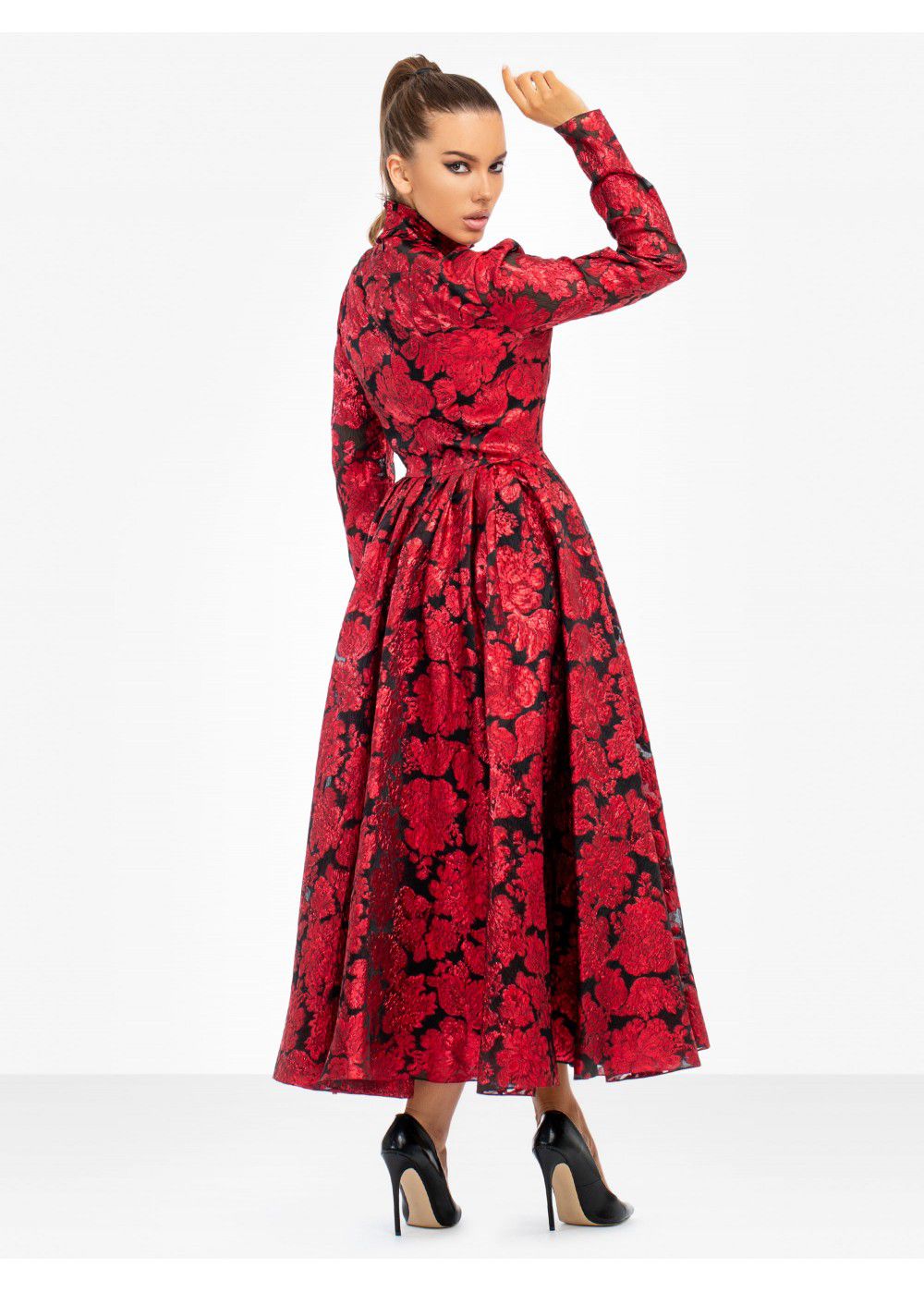 Erdem Tedora Metallic-Floral Silk-Blend Dress