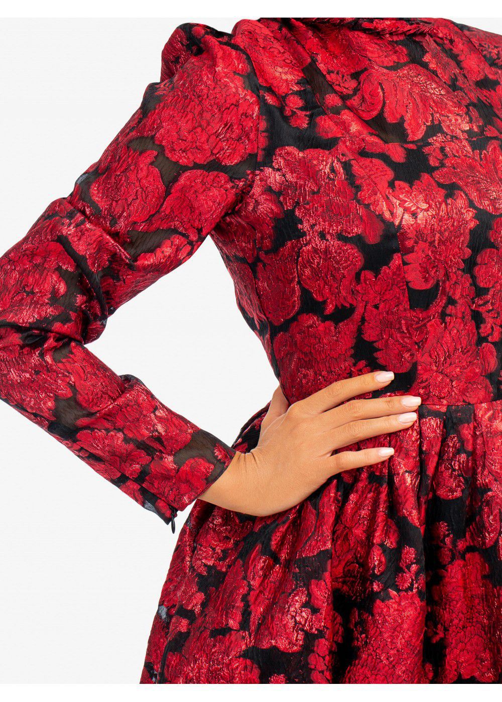 Erdem Tedora Metallic-Floral Silk-Blend Dress
