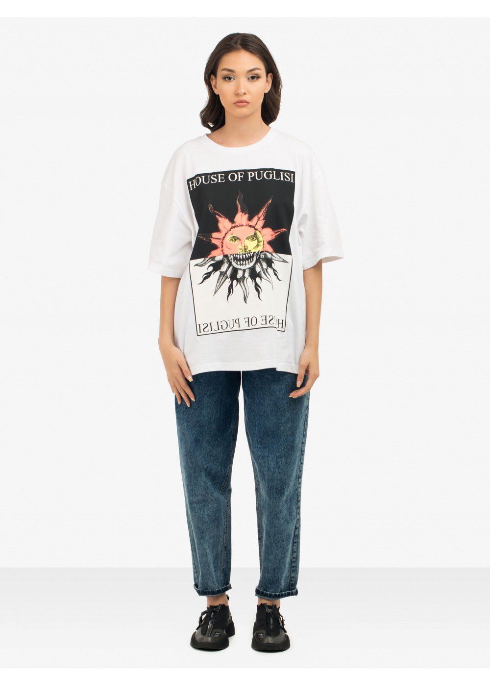 Fausto Puglisi Graphic-Print Crew Neck White T-shirt