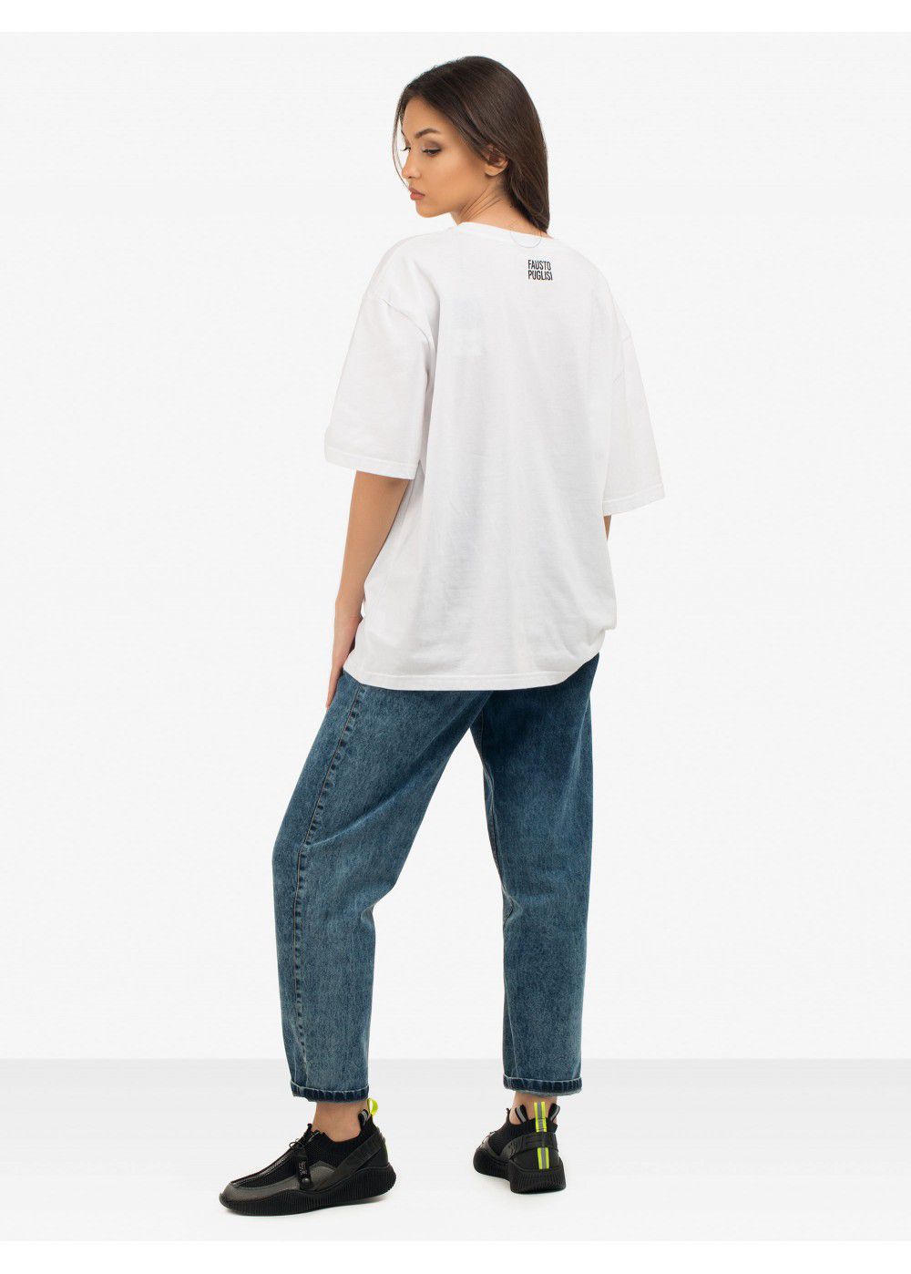 Fausto Puglisi Graphic-Print Crew Neck White T-shirt