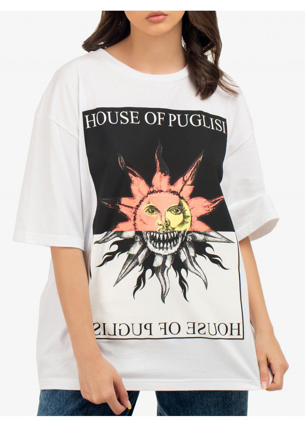 Fausto Puglisi Graphic-Print Crew Neck White T-shirt