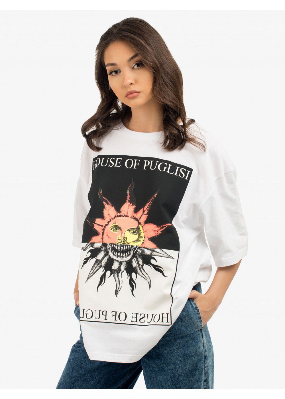 Fausto Puglisi Graphic-Print Crew Neck White T-shirt