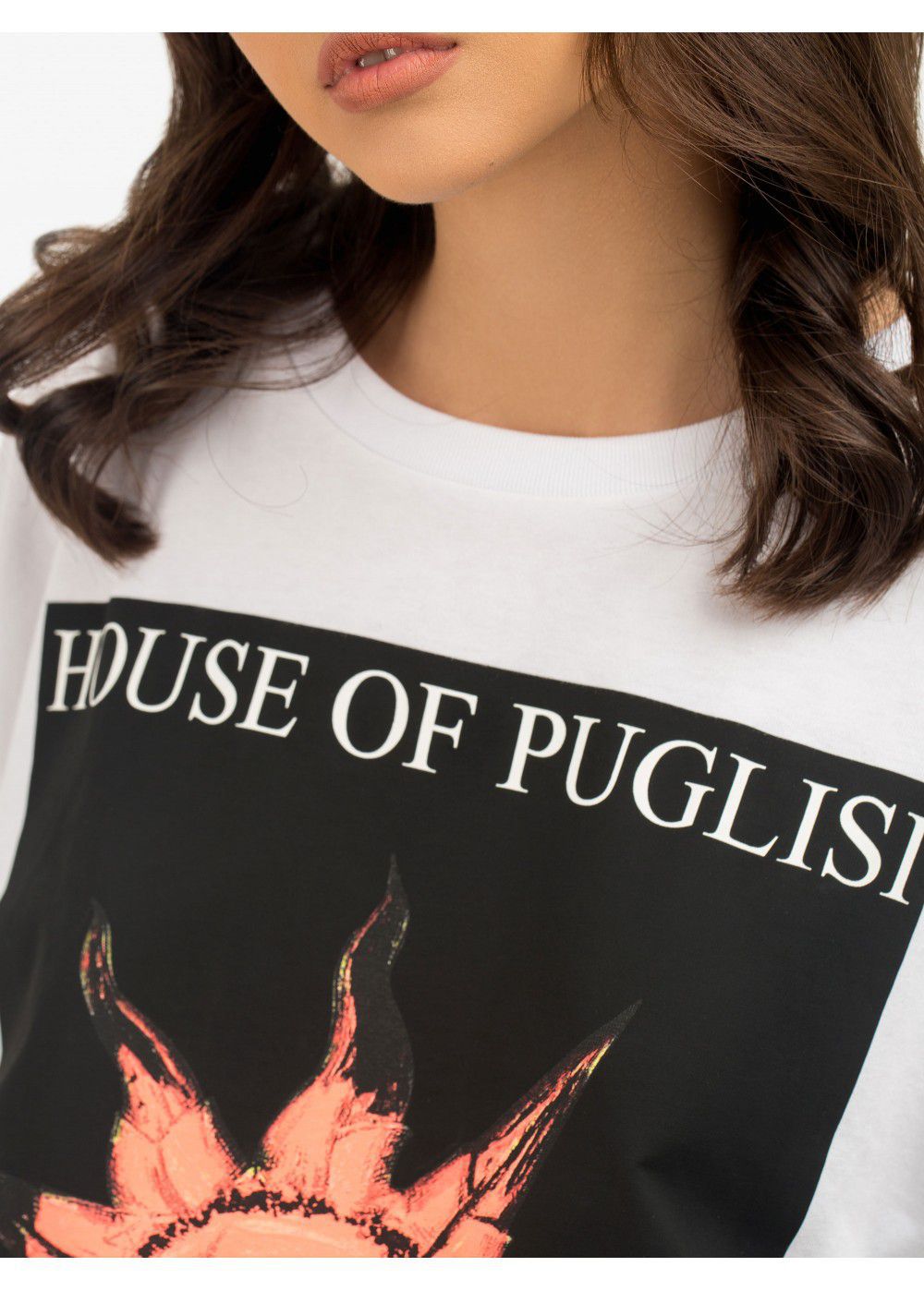 Fausto Puglisi Graphic-Print Crew Neck White T-shirt