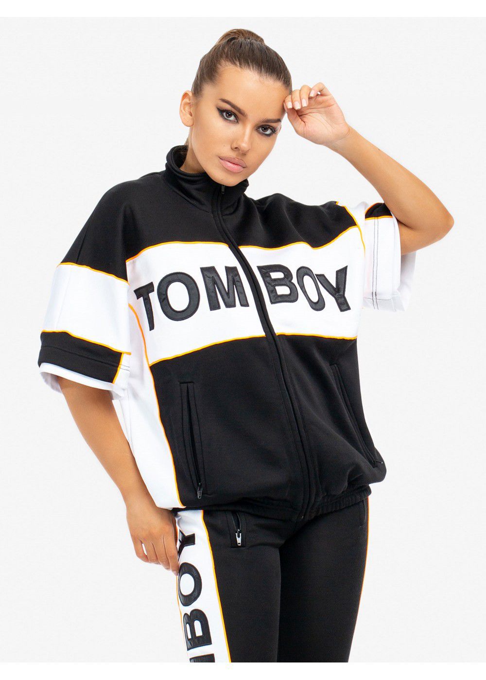 Tomboy Marvin Tracksuit Jacket in Black/White