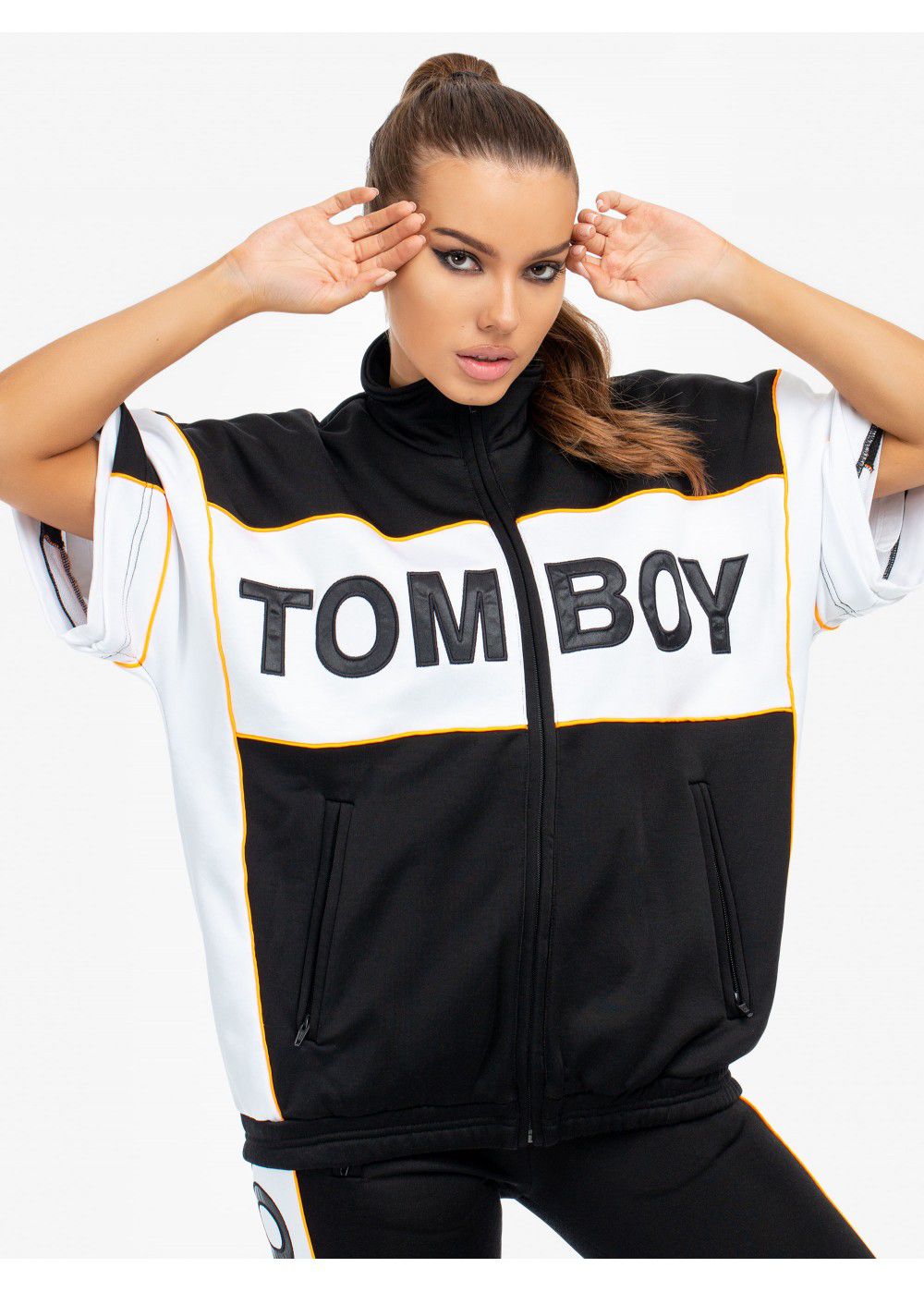 Tomboy Marvin Tracksuit Jacket in Black/White