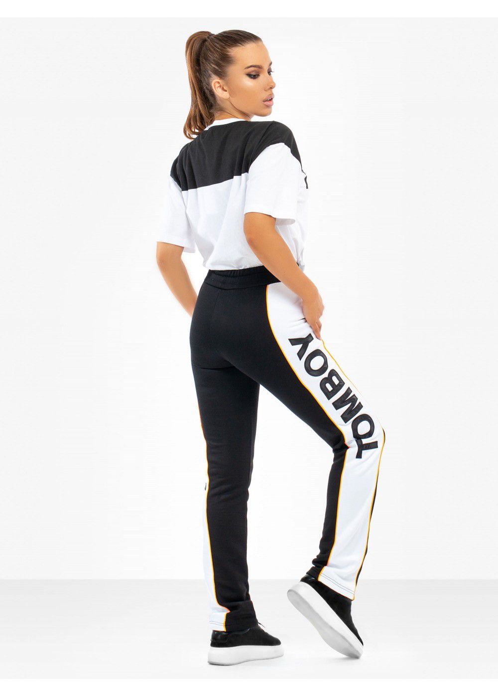 Tomboy Chelsea Tracksuit Pants in Black/White