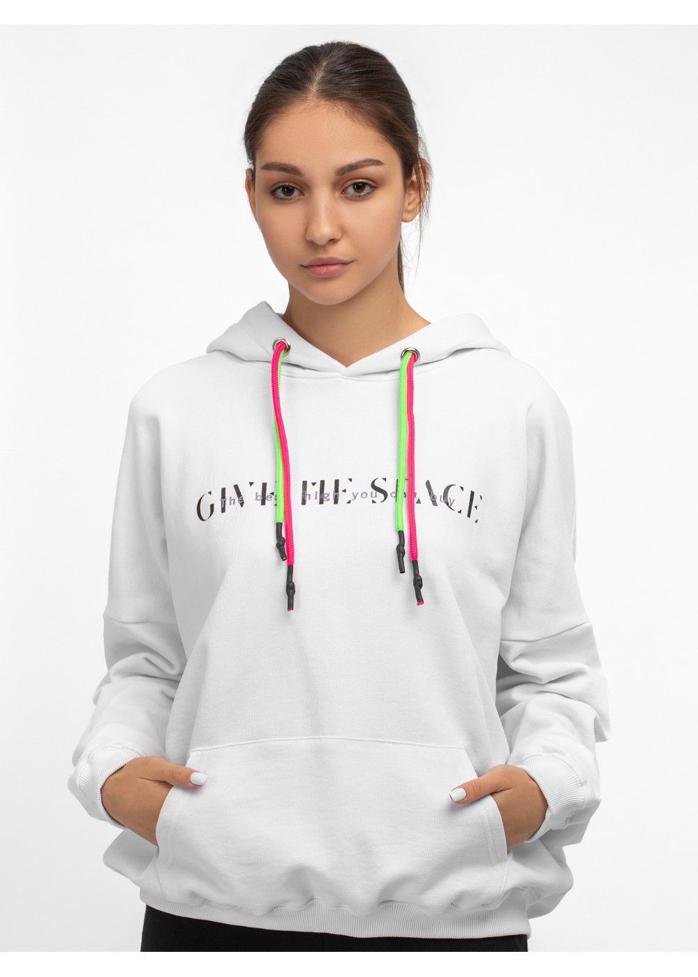 Give Me Space White Hoodie