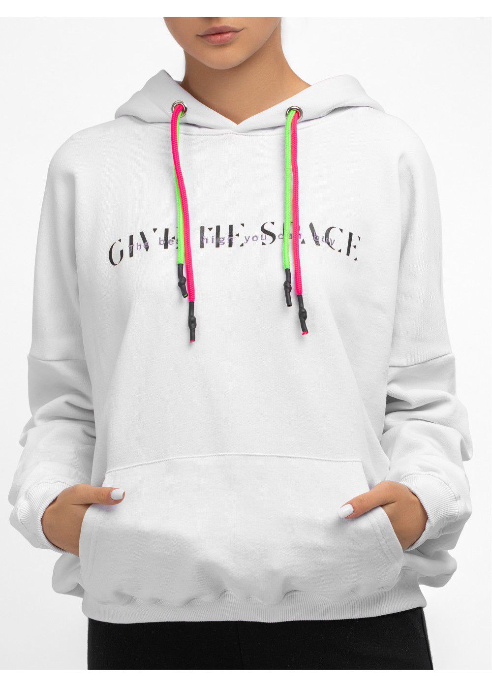 Give Me Space White Hoodie