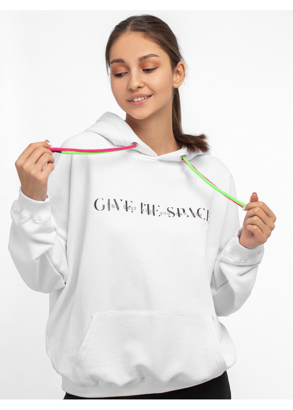 Give Me Space White Hoodie