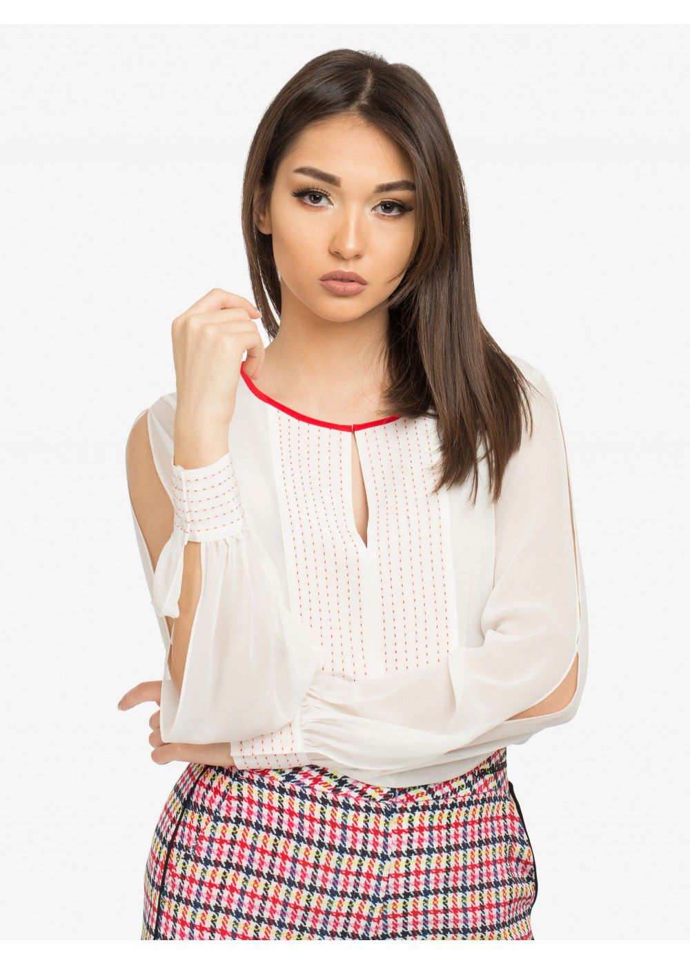Karl Lagerfeld Silk Plastron Blouse