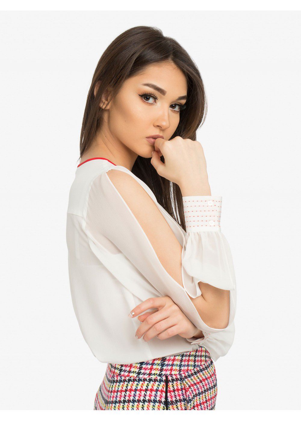 Karl Lagerfeld Silk Plastron Blouse
