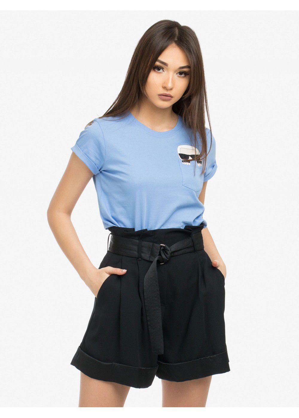 Karl Lagerfeld Ikonik Pocket T-Shirt in Blue