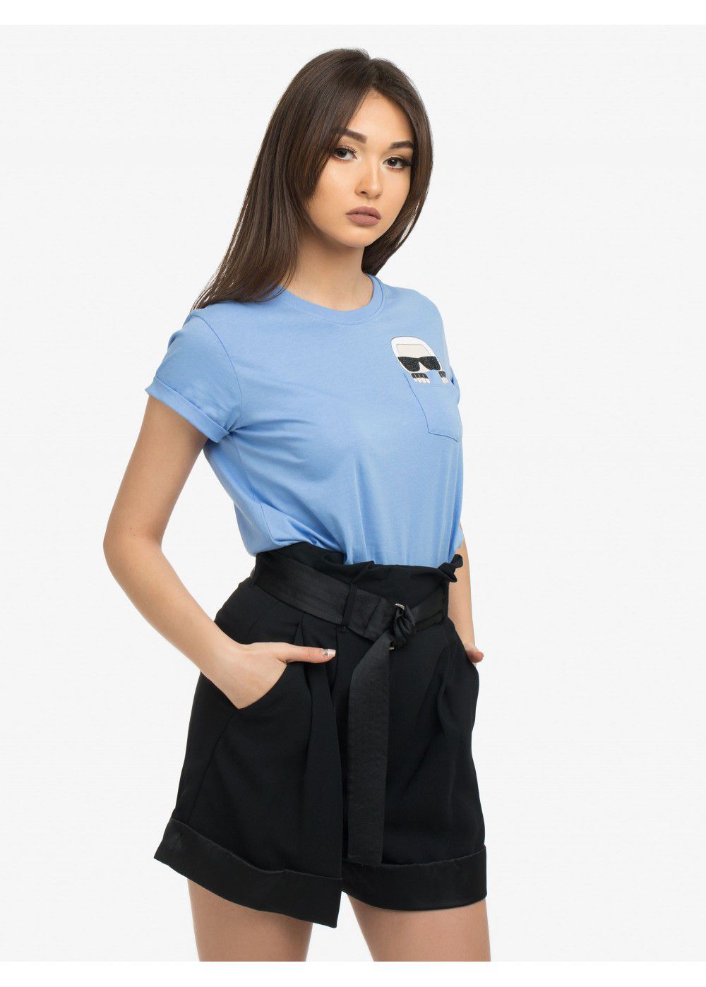 Karl Lagerfeld Ikonik Pocket T-Shirt in Blue