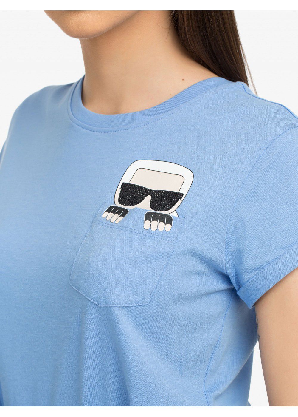 Karl Lagerfeld Ikonik Pocket T-Shirt in Blue