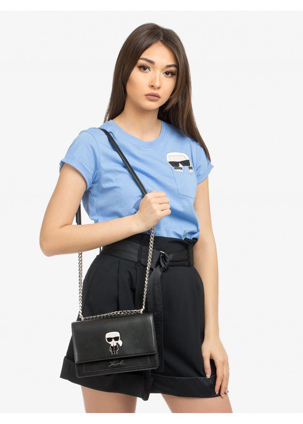 Karl Lagerfeld Ikonik Pocket T-Shirt in Blue