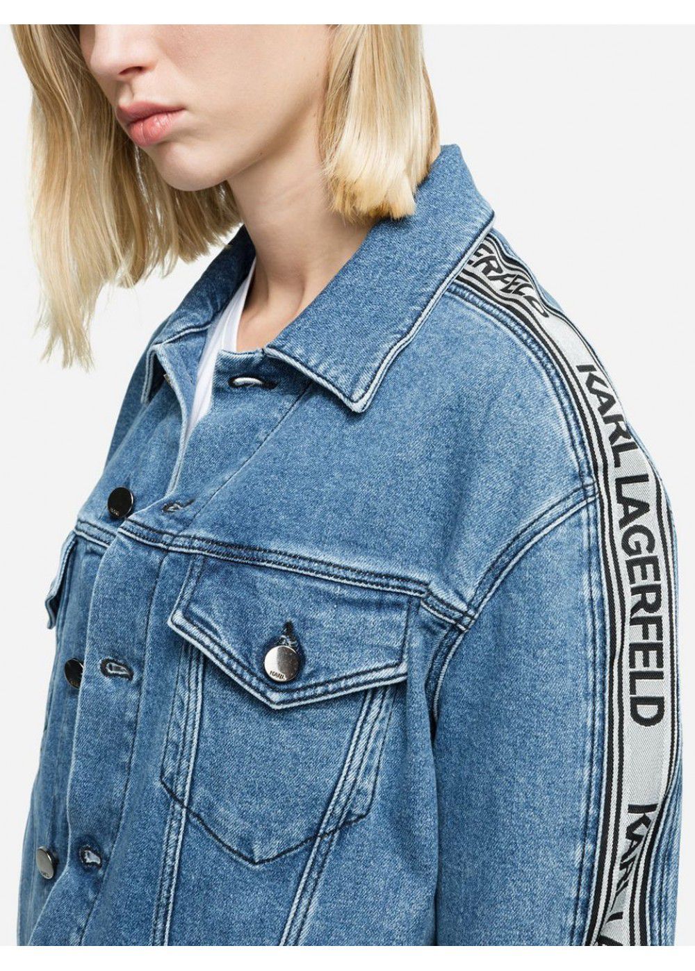 Karl Lagerfeld Logo Tape Denim Jacket